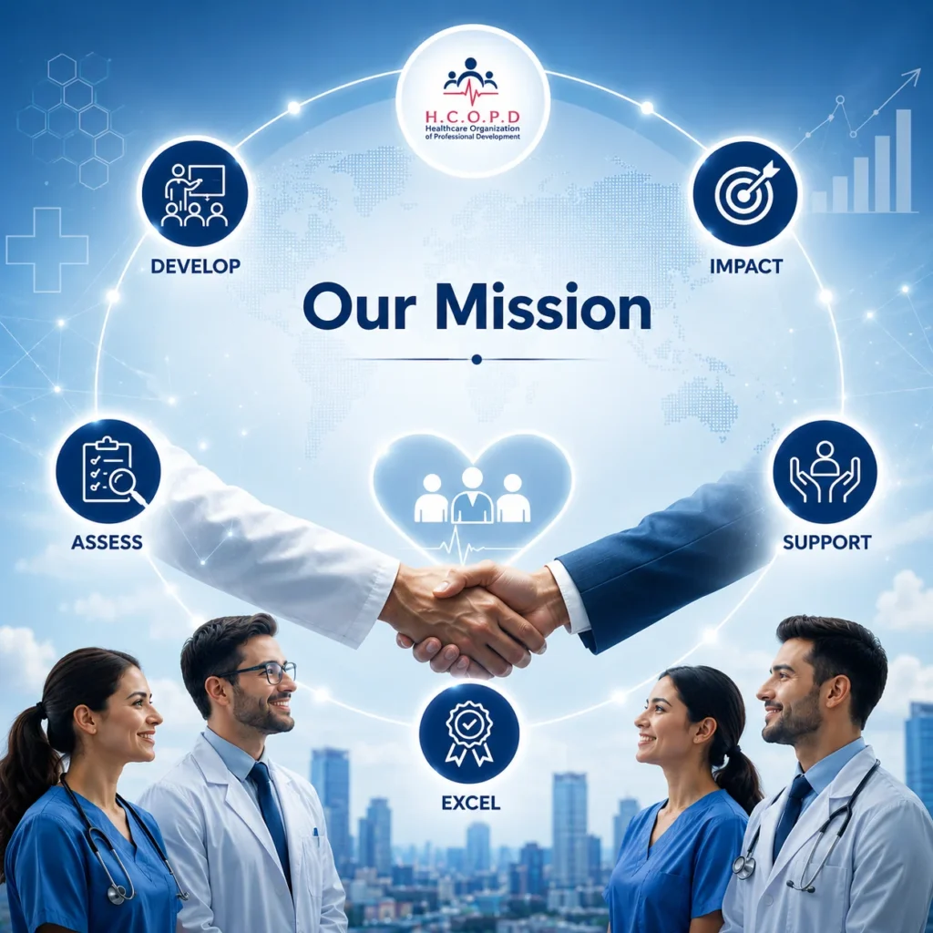 HCOPD is a leading healthcare professional development organization focused on empowering healthcare professionals, fresh graduates, and healthcare organizations through internationally aligned training, leadership development, healthcare assessments, and professional certifications.